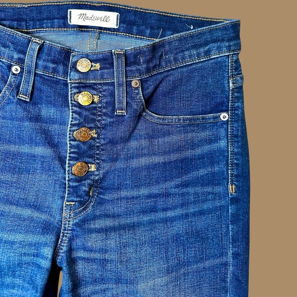 Madewell ‘Tall 9” Mid-Rise Skinny Jeans in Hayes Wash: Button-Front Edition’ 28T - Picture 7 of 16